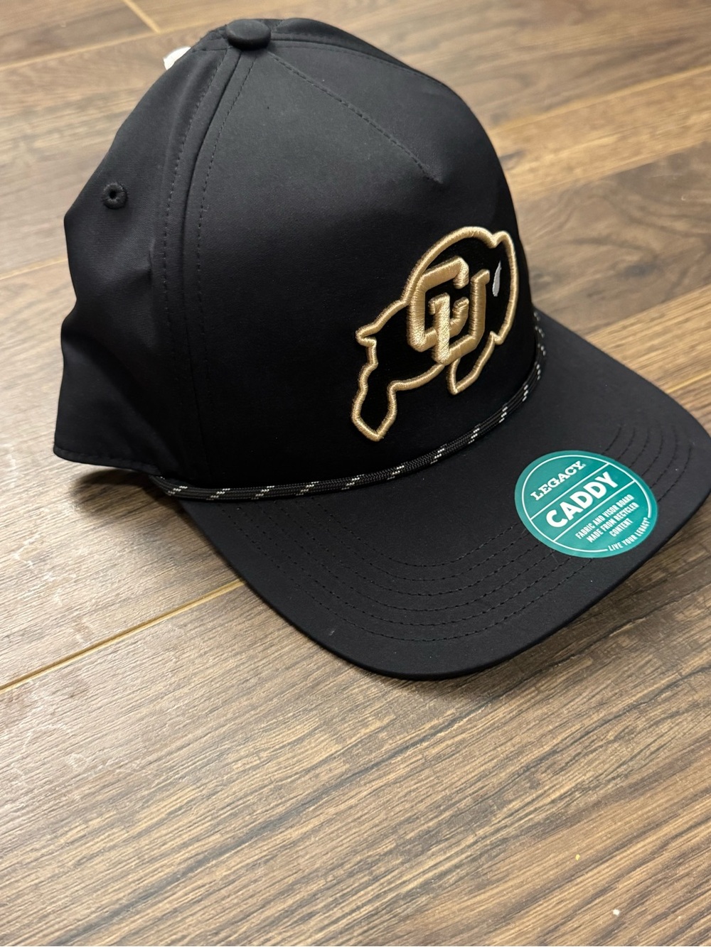 Black Legacy Caddy University of Colorado Buffaloes Snapback Hat with Rope